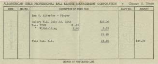 Ima G. Alderfer Paycheck stub, 1949 July 23