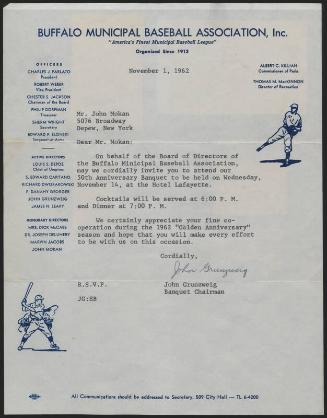 Letter from John Grunzweig to John Mokan, 1962 November 01