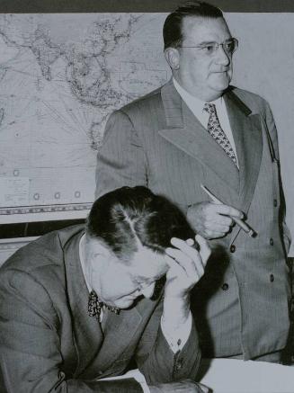 Walter O'Malley and Branch Rickey photograph, 1950