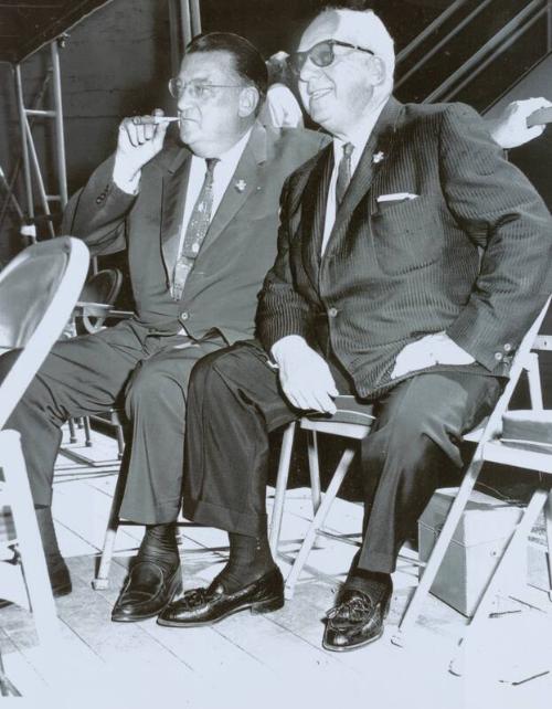 Walter O'Malley and Warren Giles photograph, 1959 August 03