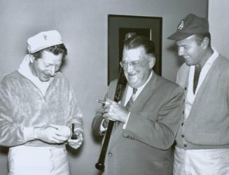 Walter O'Malley, Danny Kaye, and Harvey Korman photograph, approximately 1966