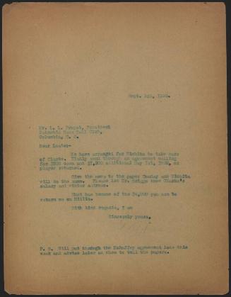 Letter from Samuel Dreyfuss to Louis Propst, 1928 September 03