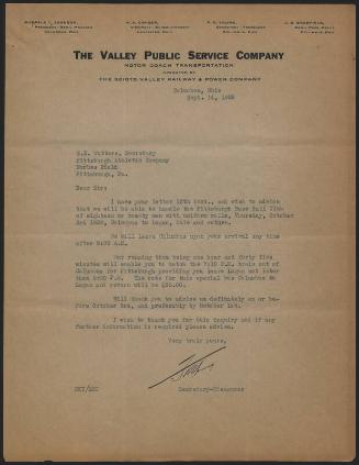 Letter from F. K. Young to S. E. Watters, 1929 September 14