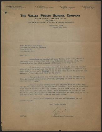 Letter from F. K. Young to S. E. Watters, 1929 September 25