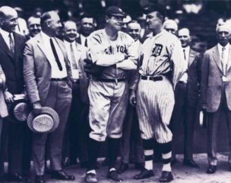 Babe Ruth with Ty Cobb and Group photograph, 1923 or 1924