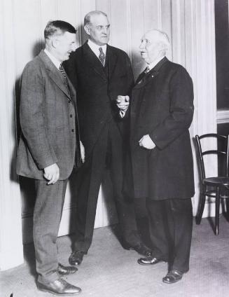 Christy Mathewson, J.K. Tener, and George Bradley photograph, 1924