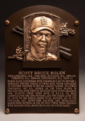 Scott Rolen Hall of Fame Induction Plaque, 2023