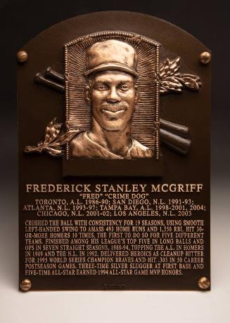 Fred McGriff Hall of Fame Induction Plaque