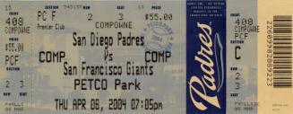 Petco Park Opening Day ticket, 2004 April 08