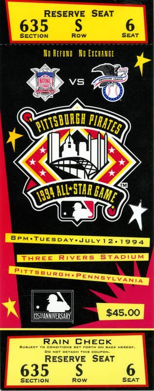 All-Star Game ticket, 1994 July 12