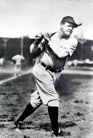 Babe Ruth Posed with Bat photograph, between 1920 and 1934