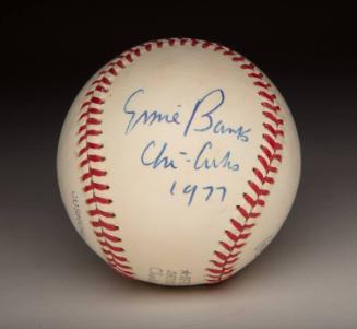 Ernie Banks Autographed baseball