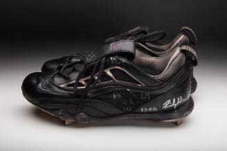 Rickey Henderson 1300th Stolen Base Autographed shoes