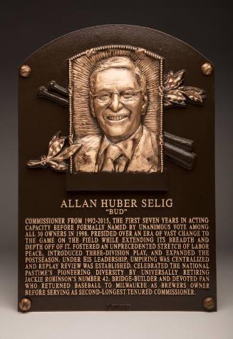 Bud Selig Hall of Fame induction plaque