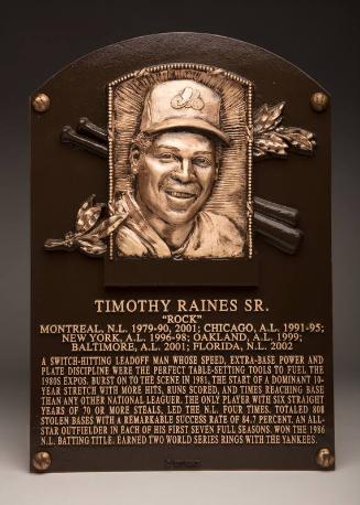 Tim Raines Hall of Fame induction plaque