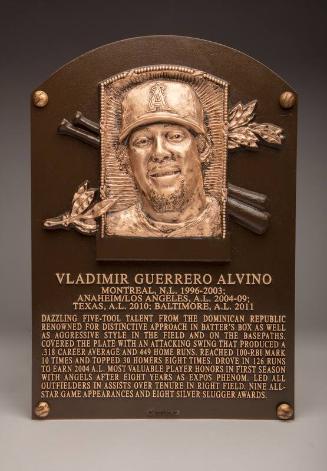 Vladimir Guerrero Hall of Fame Induction plaque