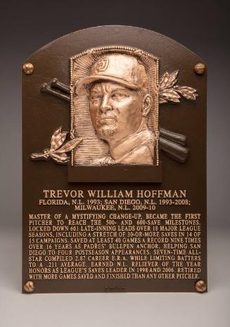 Trevor Hoffman Hall of Fame Induction plaque