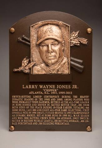 Chipper Jones Hall of Fame Induction plaque