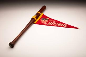 St. Louis Browns pennant and bat