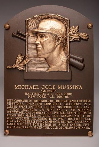Mike Mussina Hall of Fame Induction plaque
