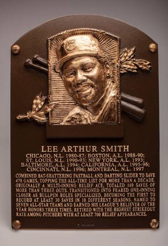 Lee Smith Hall of Fame Induction plaque